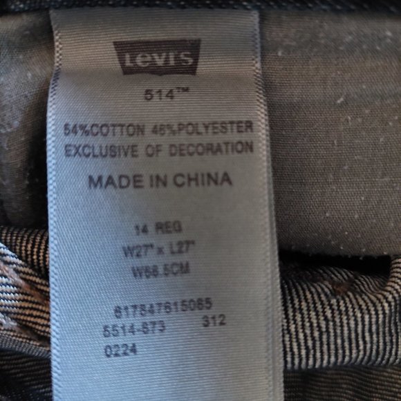 Levi's Boys' 514 Slim Straight Fit Color Headed South Jeans, Size14/ W27 L27 - Picture 5 of 5